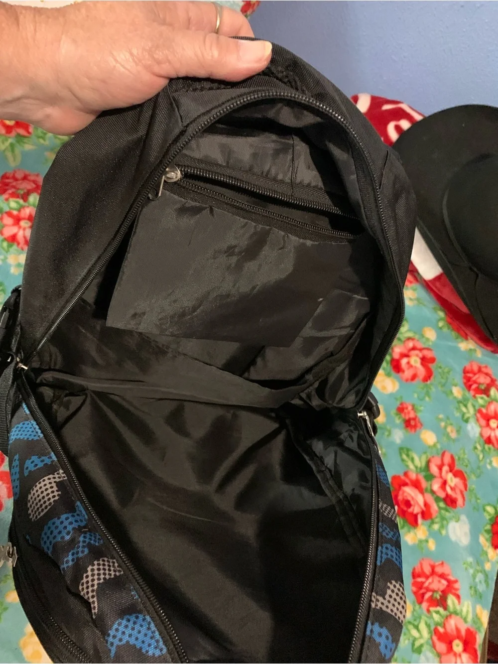 JIEBO The Best Design Sports Bag Backpack Blue Camo & Flame Graphic
